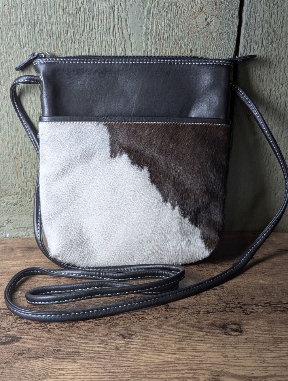 ili New York Leather & Calf Hair Crossbody Bag